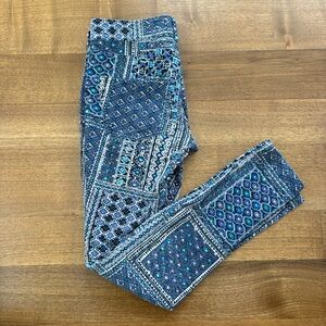 Anthropologie Navy Patterned Pants